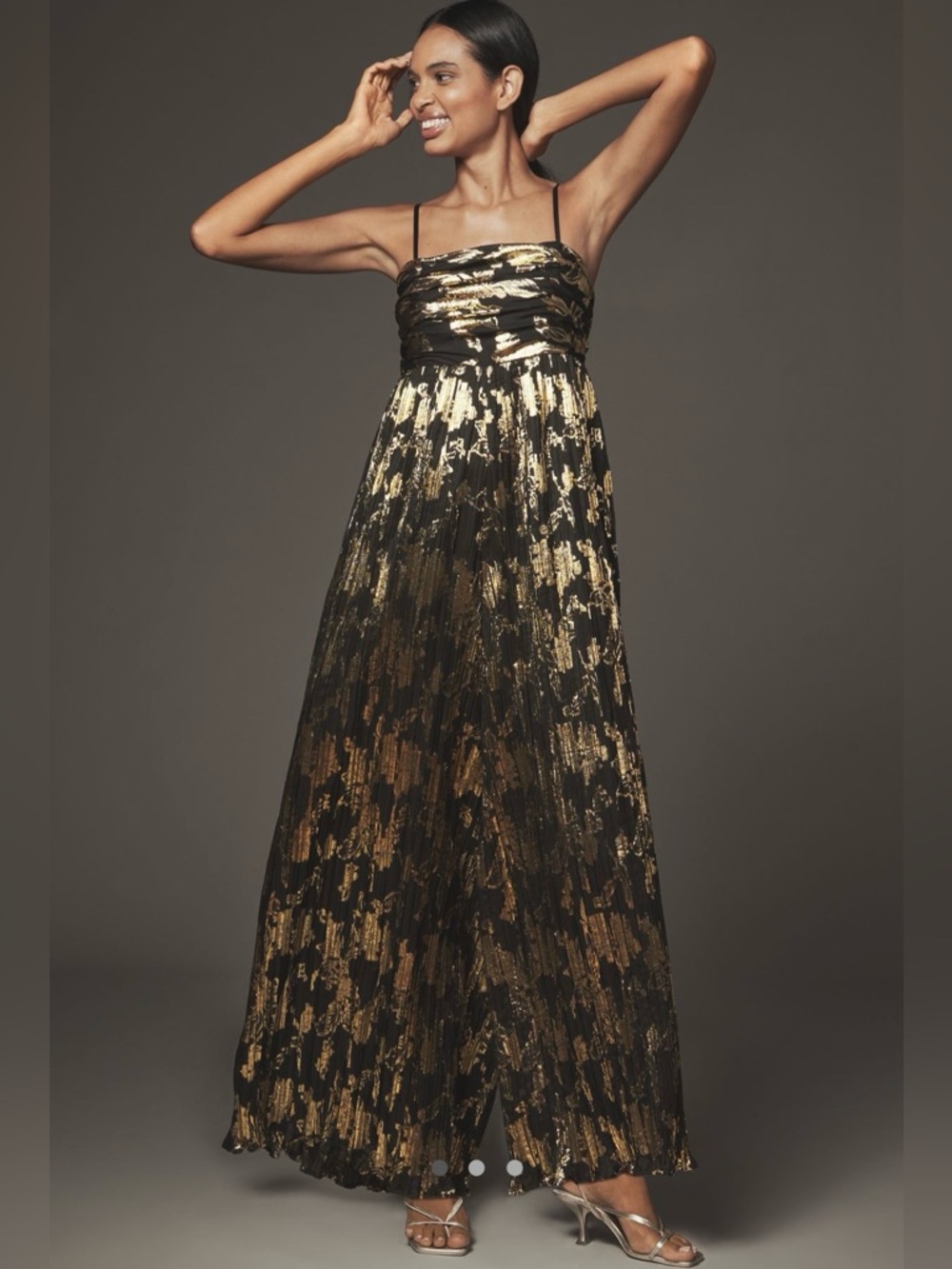 Hitch Mabel Foil Pleated Jumpsuit
